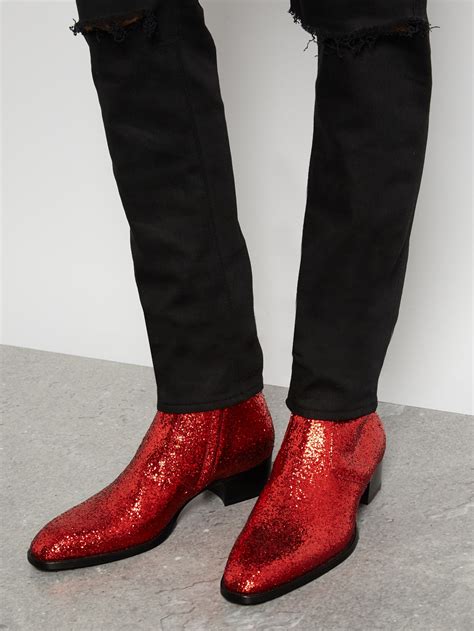 ysl glitter boots mens|Men's Saint Laurent Designer Boots .